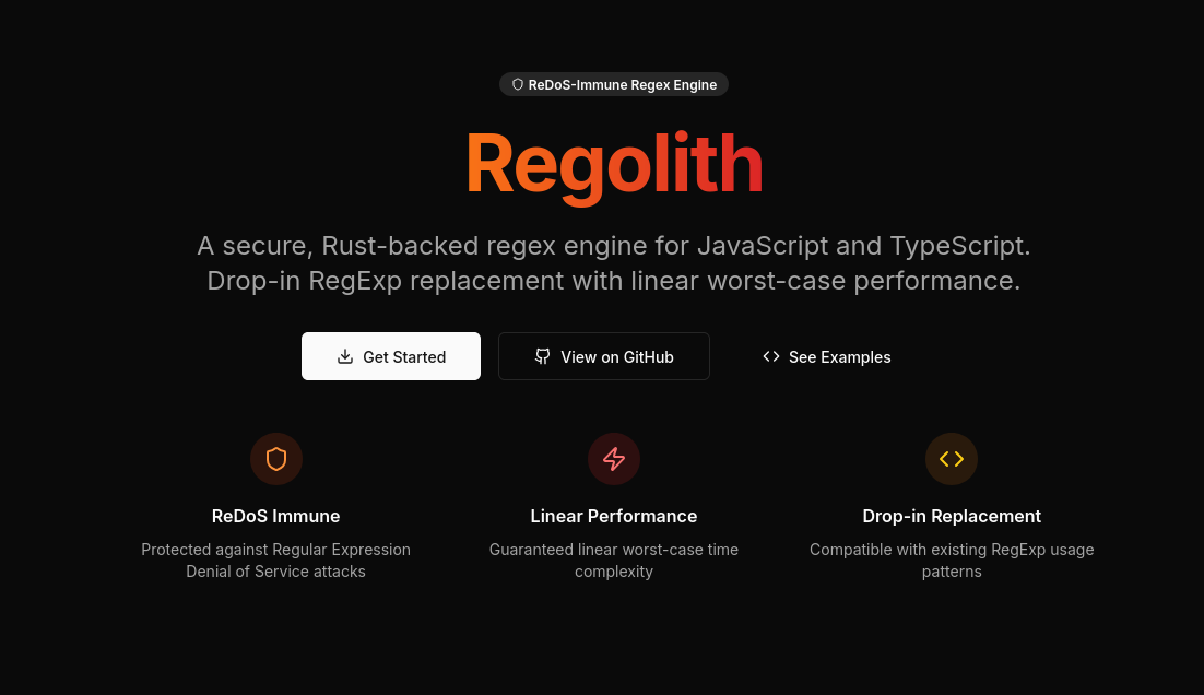 Preventing ReDoS Attacks with Regolith